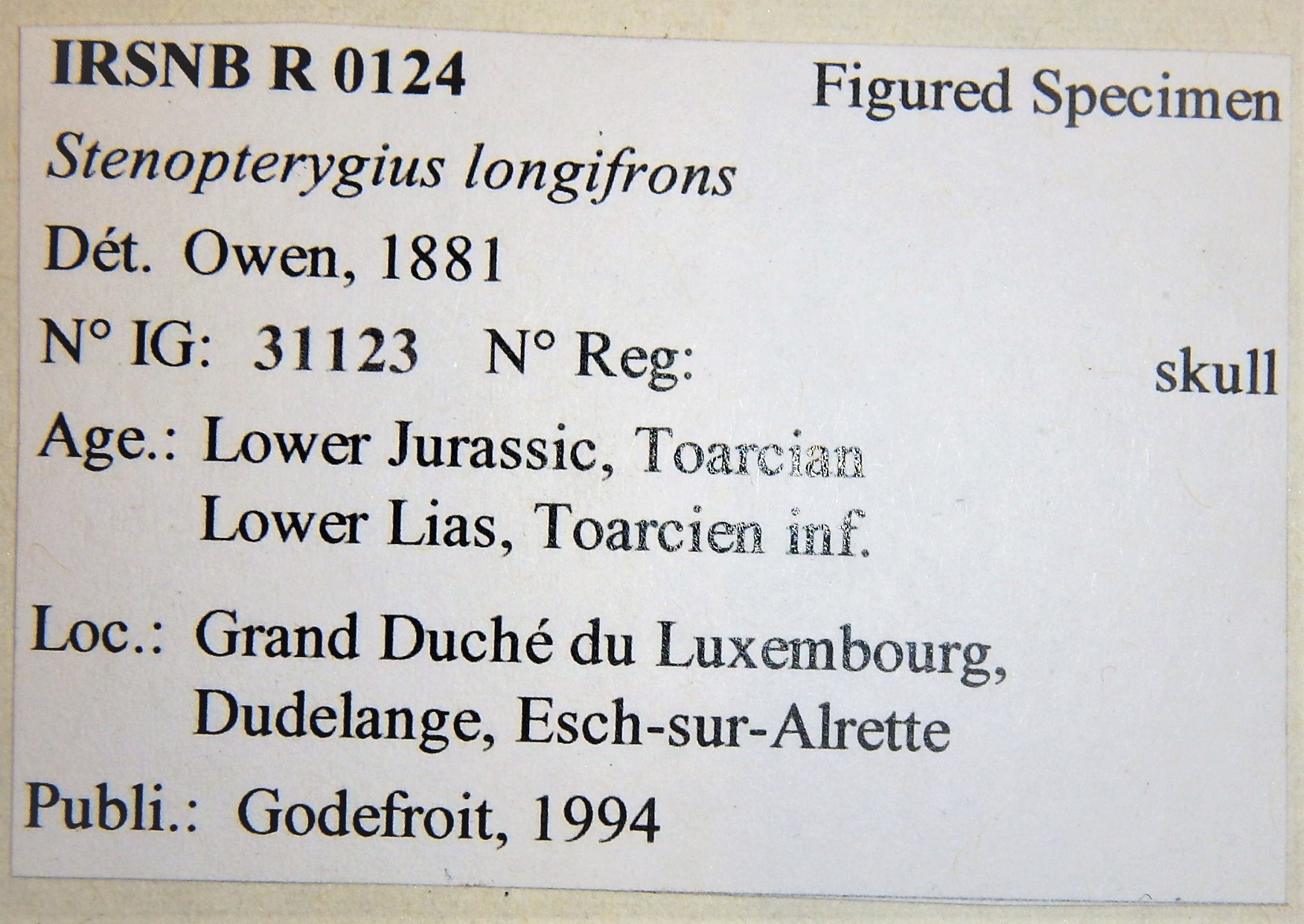 IRSNB R 0124 label