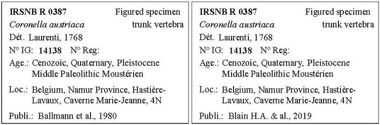IRSNB R 0387 Labels