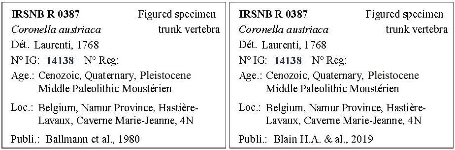 IRSNB R 0387 Labels